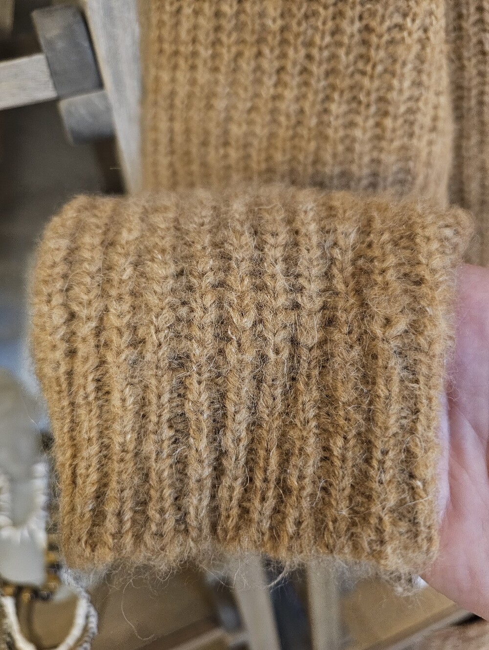Jenni Kayne Chunky Knit Crewneck Alpaca Blend Sz XL Apricot - Picture 7 of 9